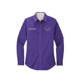 Treasure Valley Rodeo "Committee"Ladies Port Authority® 3 logo Long Sleeve Easy Care Shirt - L608 Purple
