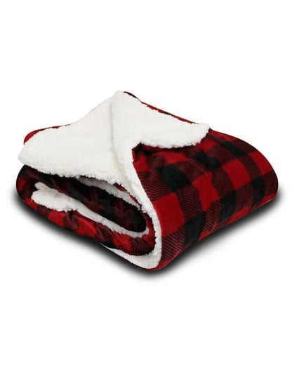 Custom Embroidered Alpine Fleece Micro Mink Sherpa Blanket - AB8712