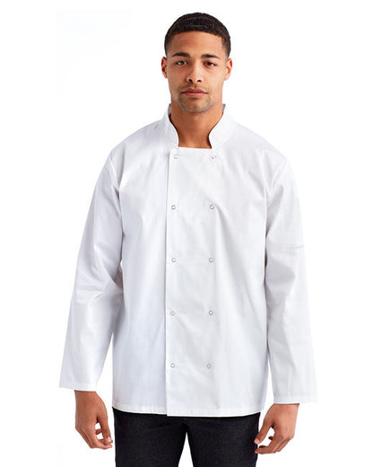 Custom Embroidered Artisan Collection by Reprime Unisex Studded Front Long-Sleeve Chef's Coat - RP665