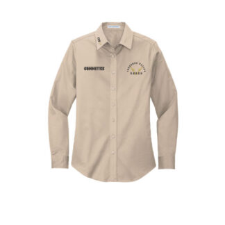 Treasure Valley Rodeo "Committee"Ladies Port Authority® 3 logo Long Sleeve Easy Care Shirt - L608 Stone