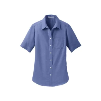 Custom Embroidered Port Authority® Women's Short Sleeve SuperPro™ Oxford Shirt