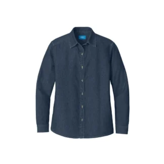 Custom Embroidered Port & Company® Women's Long Sleeve Value Denim Shirt