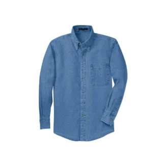 Custom Embroidered Port Authority® Long Sleeve Denim Shirt