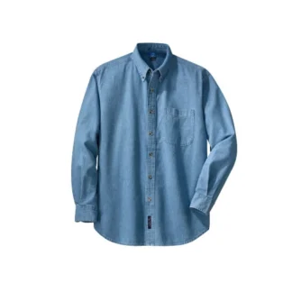 Custom Embroidered Port & Company® - Long Sleeve Value Denim Shirt