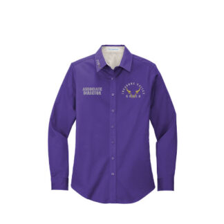 Treasure Valley Rodeo "Associate Director" Ladies Port Authority® 3 logo Long Sleeve Easy Care Shirt - L608 Purple
